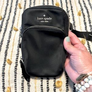 Authentic Kate Spade nylon black phone crossbody